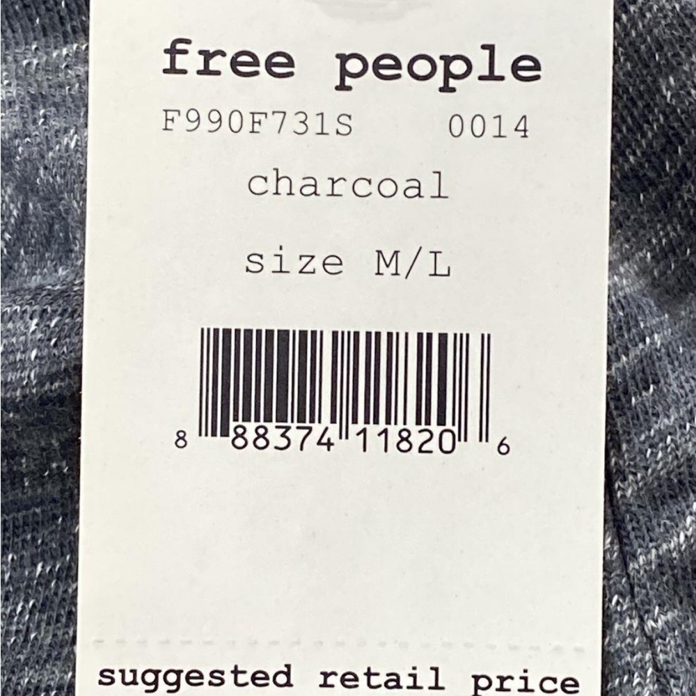 NWT FP Beach Charcoal and Grey Distressed LS Cowl Neck Shirt.       Size M/L - Picture 4 of 5